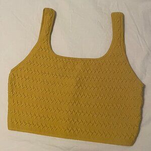 Babaton Cropped Squareneck Tank – Yellow, Knit Triangle Pattern